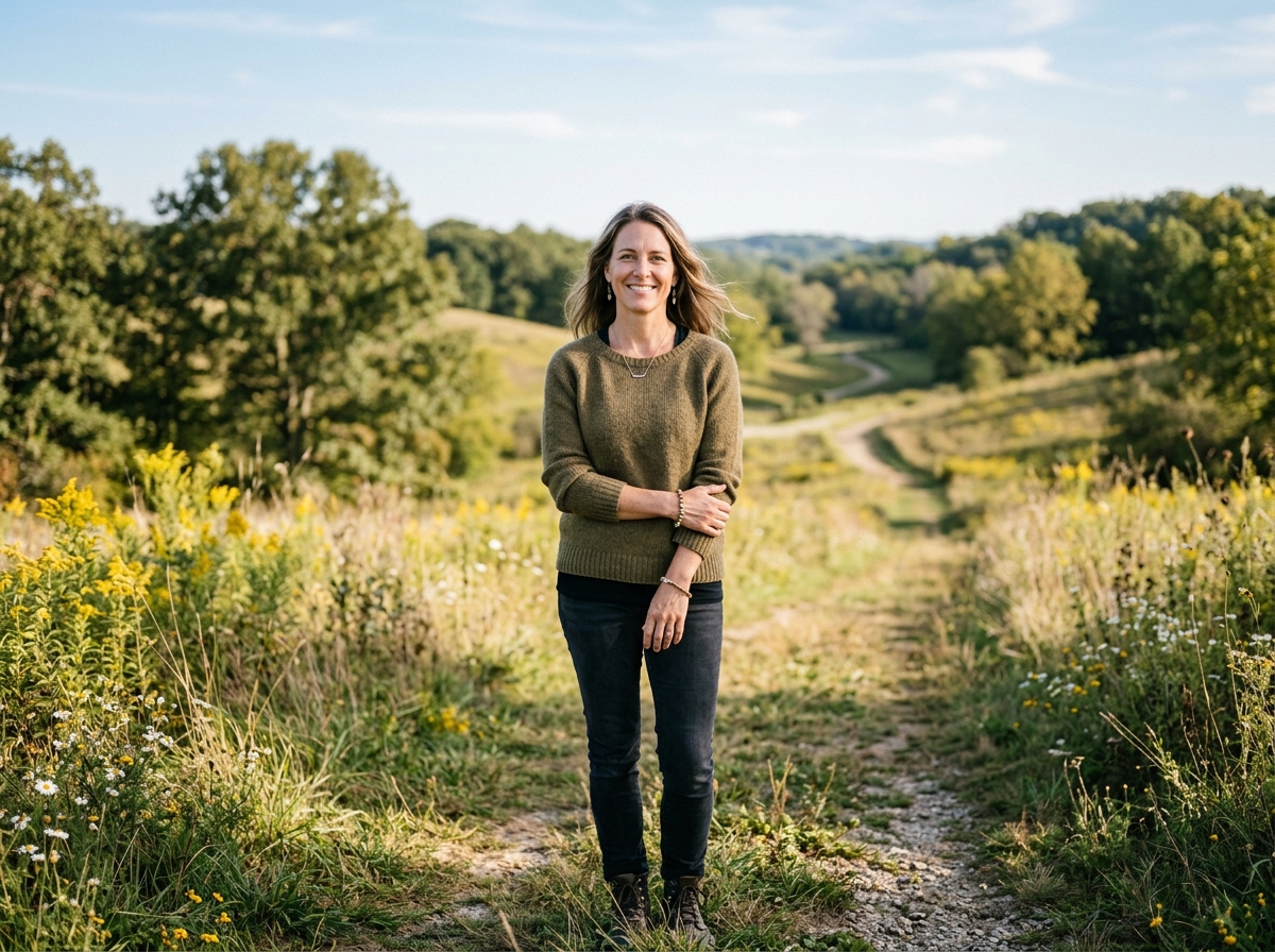 A person standing tall and independent in a peaceful natural setting